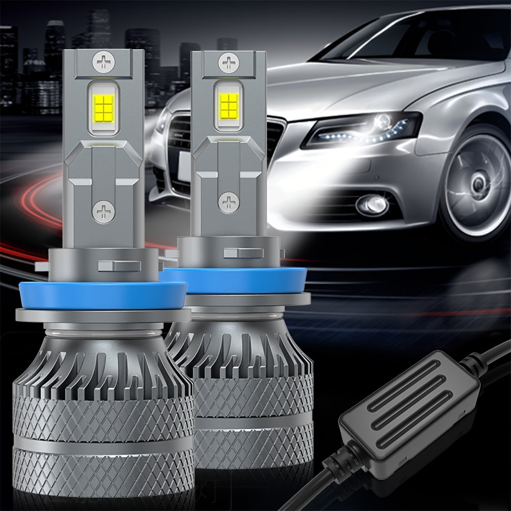 2-Pack H11 LED Headlight Bulbs H7 Car LED Bulbs, H4 60000LM, H1 Plug-and-Play, 6500K H8, H9 Car LED Lights, 12V 9003, HB2, H18, Auto Fog Light - D144, No Battery Included