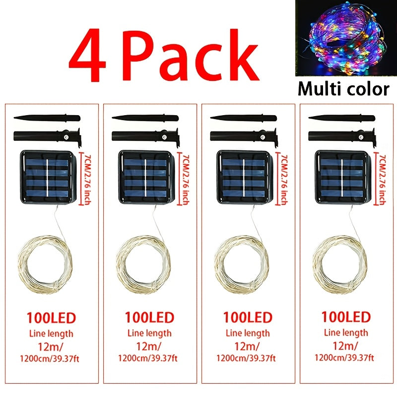 4套50LED×4/100LED×4/200LED×4/300LED×4，派对，婚礼，圣诞装饰，太阳能充电