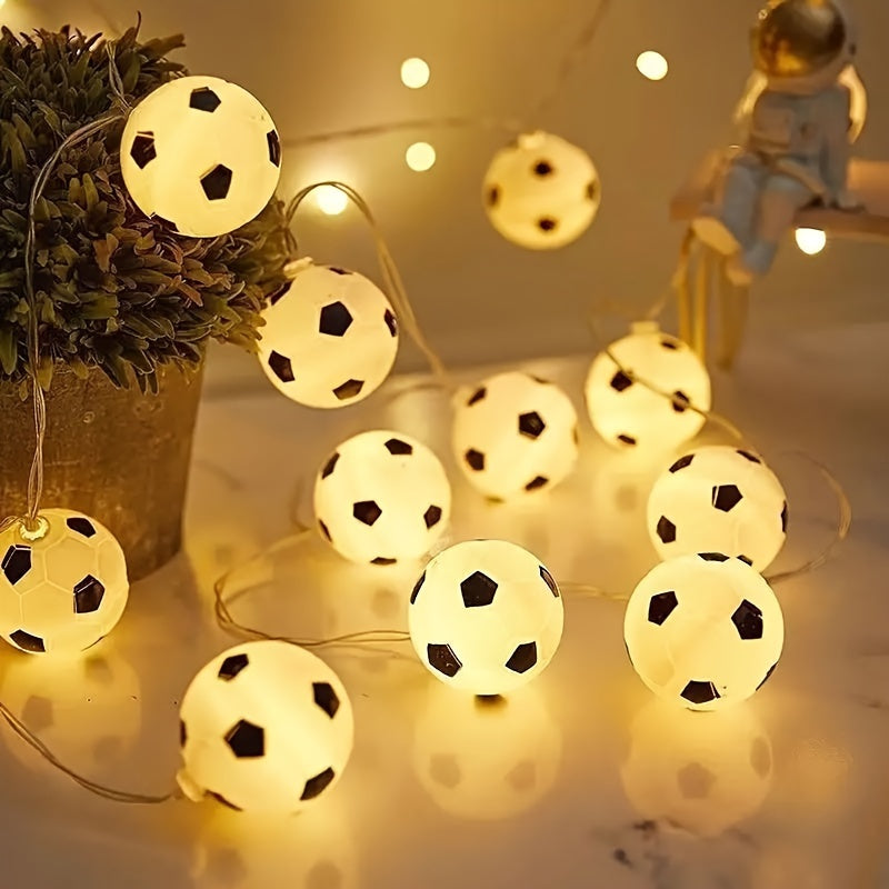 1 件装 10LED/20LED 足球 LED 灯串足球花环灯卧室家庭婚礼派对酒吧俱乐部花园派对体育嘉年华派对花园、露台装饰粉丝之间的礼物交换电池供电（无电池）