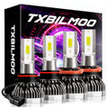 4-Pack 9005 H11 LED Headlight Combo Bulbs, High/Low Beam Super Bright White 6000K, No Battery Included