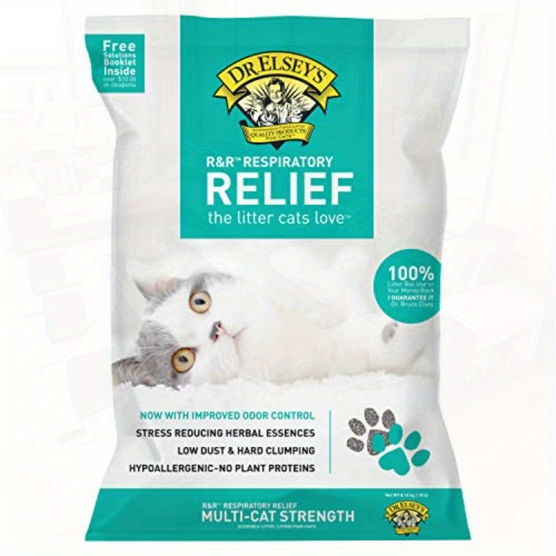 Dr. Elsey'S R & R Ct Litter - 低剂量、低追踪、高品质的聚集厕所垫，具有优异的香味控制，未香味和天然成分，用于减轻压力，健康呼吸和易于清洁，猫砂盆，宠物废物管理，时尚包装，耐用包装