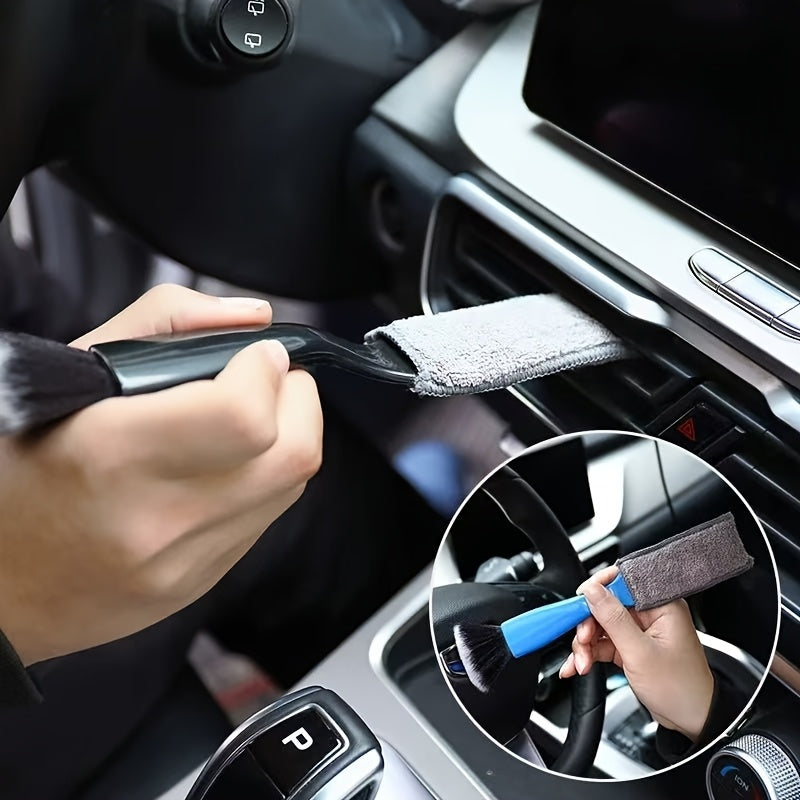 Car Interior Detailing Brush – Soft Bristle Cleaning Tool for Dashboard, Vents & Crevices – No Battery Required, Plastic Dust Brush for Auto Detailing, Vehicle Interior Cleaner | Stylish Handle Brush | Plastic Bristle Brush, Car Accessory