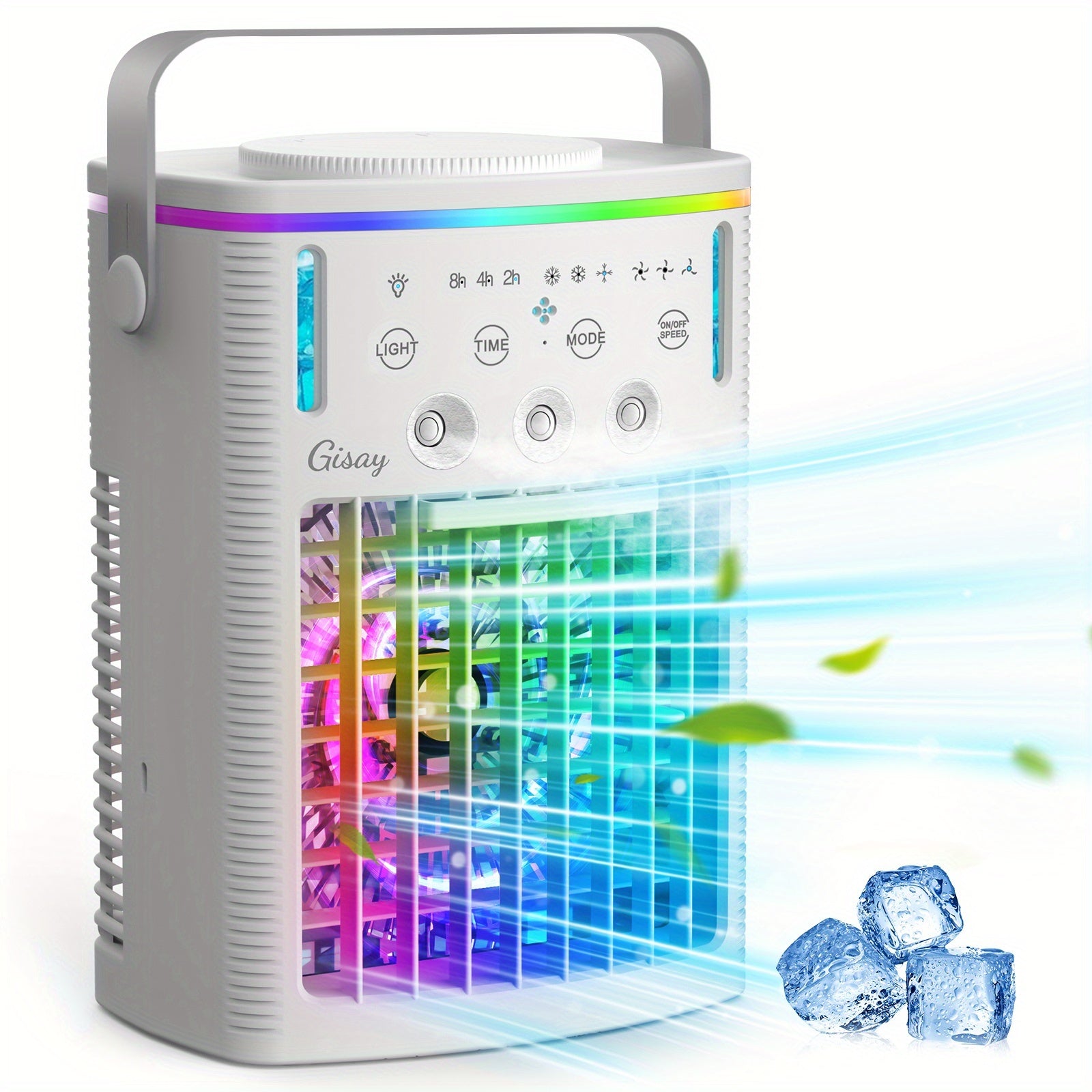 Gisay Portable USB Air Cooling Fan, Personal Evaporative Cooler with Humidification, Compact Desktop Cooling Fan for Home, Travel &amp; Workplace