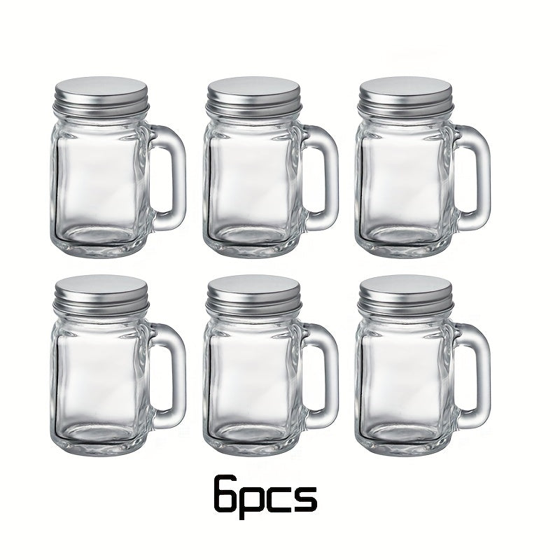 6pcs & 12pcs Mini Handle Cup 1.18oz Italian Espresso Cup – Glass Material, Easy to Carry – Perfect for Espresso – Sealed Glass Bottle for Camping