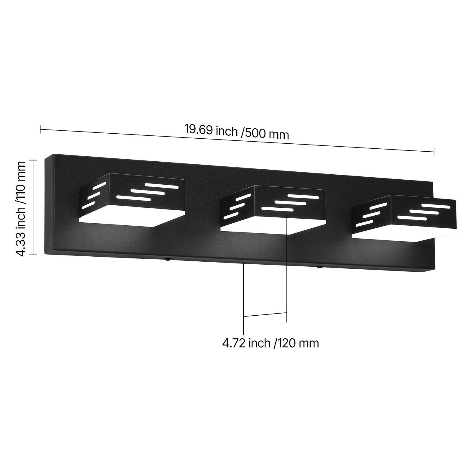 VEVOR 3/4/5/6-Light LED Modern Bathroom Wall Lamp 19.69/25.6/33.5/40.2-Inch Wall Light