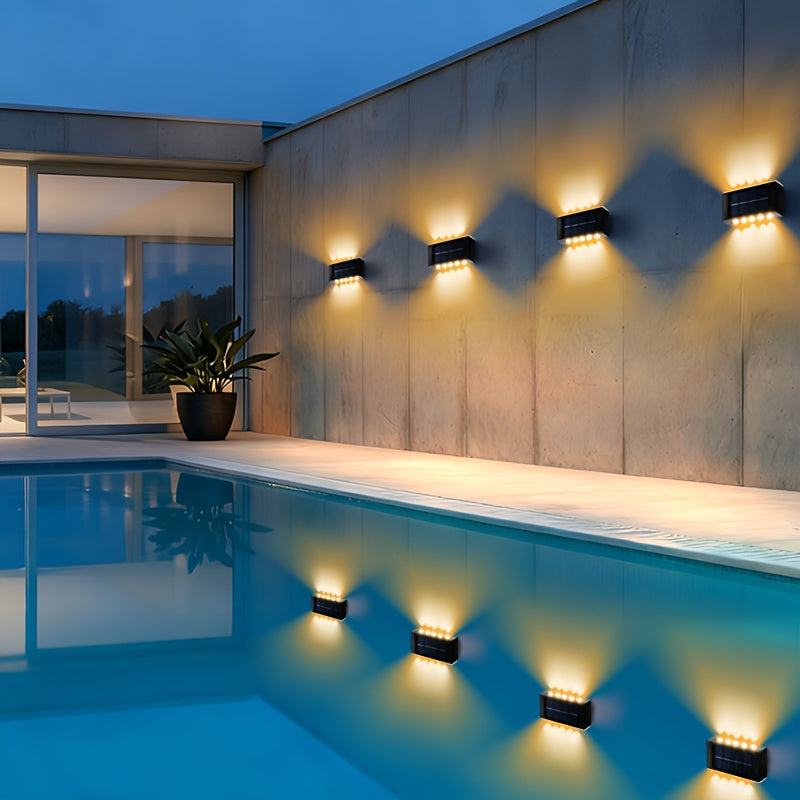 Solar Outdoor Lighting Lawn Step Stair Railing Decorative Path Light Wall Light Wall Washer Light Courtyard Home Light