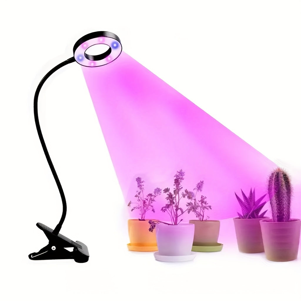 Full Spectrum Potted Plant Light, Red & Blue LED Grow Light, Clip-on Plant Strip with Dimmable & Timer Function, Ideal for Succulents & Garden Potted Plant Supplement Lighting