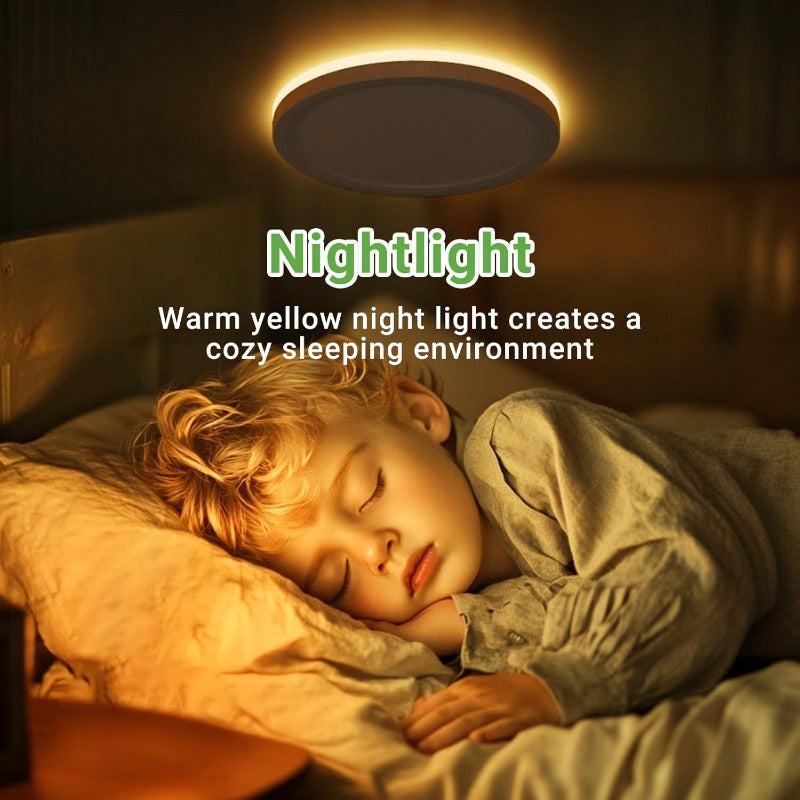 12-Inch LED Embedded Ceiling Light 3 Modes, Night Light 1800K Warm Light, Ultra-Thin 2700K-6500K Modern Ceiling Light, Suitable for Bedroom, Kitchen, Dining Room, White