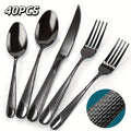 Hammered Silver Flatware Set, 40-Piece Stainless Steel Cutlery Set for 8 – Modern Kitchen Dinnerware Set, Includes Dinner Knife / Fork / Soup Spoon, Mirror Polished, Dishwasher Safe
