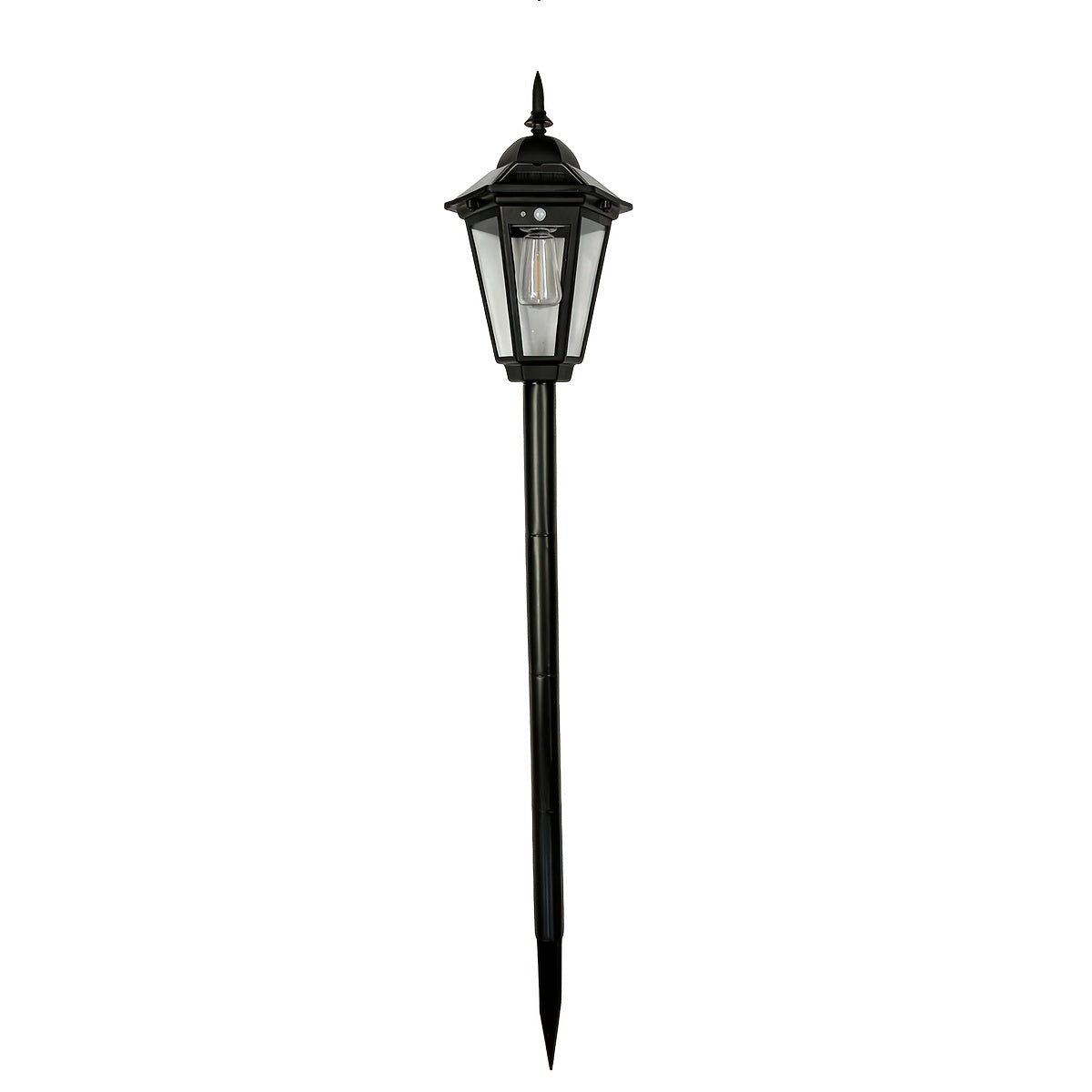 Large Solar Street Light with Motion Sensor and Smart Control, European Lantern Style Black LED Outdoor Light, Height 3.94ft, IP65 Waterproof, Durable Plastic and Long-Lasting Battery, Perfect for Courtyard, Garage, Door, Garden, Square, Street
