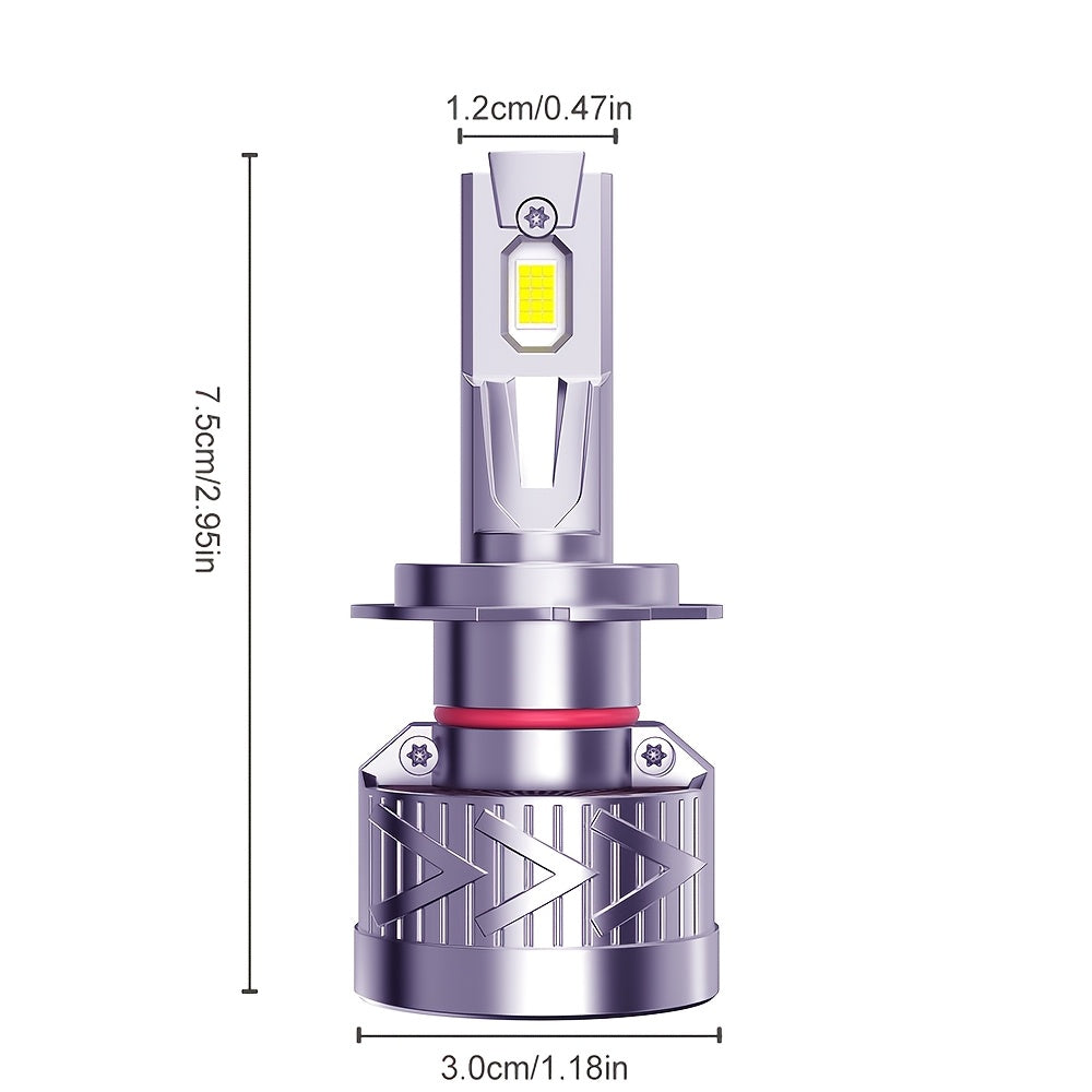2-Pack LED Car Headlights, Compatible with H11/H7/H4/H1 Sockets, Corresponding to 9005/9006/9012 Specifications, 57000 Lumens Brightness, 6500K Cool White Light, 300W Power, Plug-and-Play