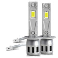 LED H1 H3 Headlight Bulbs 6000K White H1 Fog Light Bulb 1:1 Mini Size 2-Pack with Fan