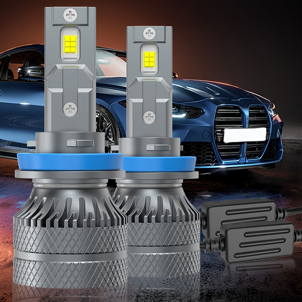 Automotive 2-Pack LED Car Headlights - H7/H4/H1/H11, 9005/9006/9012 Sockets - 29800 Lumens, 220W High/Low Beam Dual Mode, 6500K Cool White Light, Suitable for Various Environments, Ultra-Efficient Cooling Fan