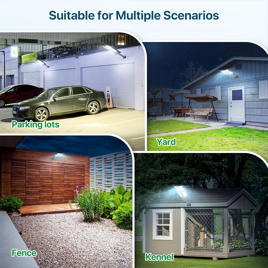 2 Pack / 1 Pack - Super Bright LED Solar Street Light, Outdoor Wall Lighting, Wide Angle Courtyard Light, with Motion Sensor and Remote Control Wall Light - Ideal for Commercial Streets, Parking Lots, Courtyards, Gardens, Garages, Farms