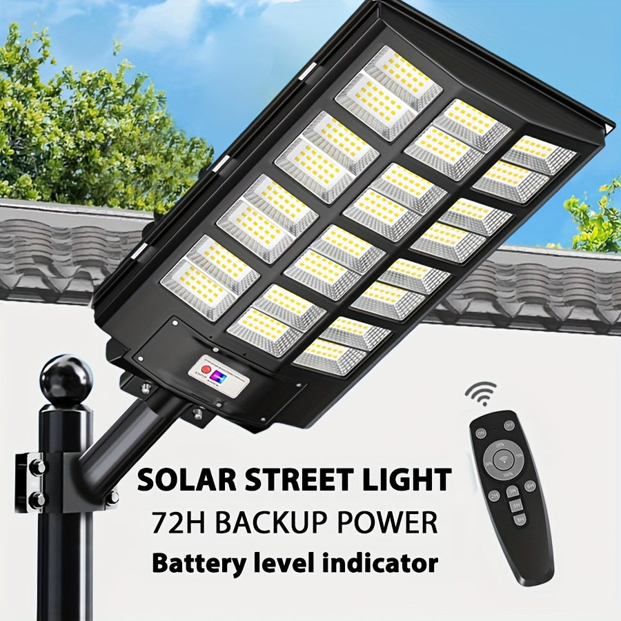 Keso Solar Street Light, Outdoor Waterproof 6500K Warm Light Auto On/Off Remote Control Sensor LED Security Light, Perfect for Garden, Courtyard, Parking Lot, 1 Pack