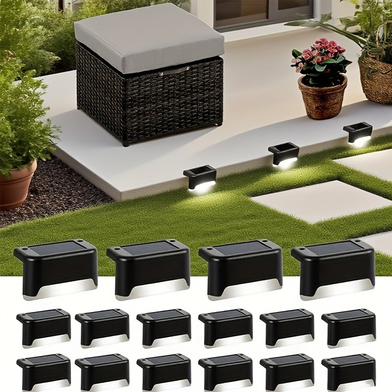 32/16 Outdoor Solar Step Light, Waterproof IP44 LED Solar Fence Light, Perfect for Stairs, Steps, Railings, Patios, Walkways, Gardens and Courtyards (Warm White), Halloween