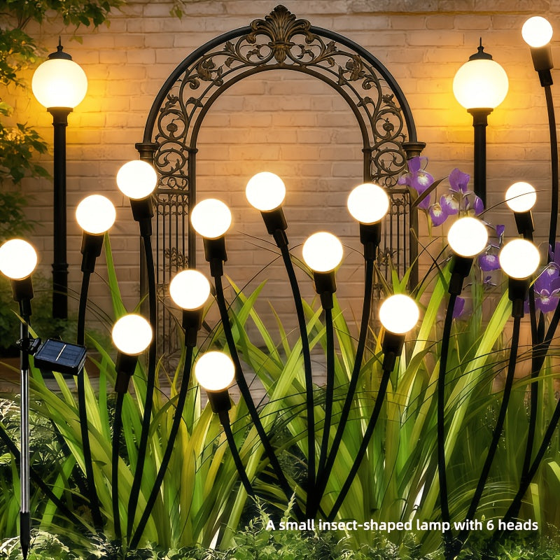 6-Head Solar Firefly Lawn Garden Light, Perfect for Outdoor Garden Paths and Lawn Decoration, Ideal Choice for Halloween, Christmas, New Year and Ramadan Decoration