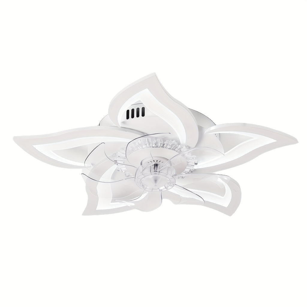 27 Inch Flush Mount Ceiling Fan with Light, Low Profile 6 Speed Adjustable, 3 Color Dimmable, Remote & App Control Modern Ceiling Fan Light, Perfect for Bedroom, Living Room & Home Decoration