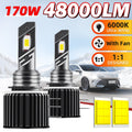 2-Pack H15 LED Headlight Bulbs | 48000LM High Lumens Super Bright 6000K White Light, High Stability, Turbo Jet Plug-and-Play, Suitable for Motor Vehicles