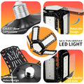 15000 Lumen Ultra-Bright Deformable LED Garage Light, E26/E27 Base Screw-In Installation, No Wiring Required, Equipped with 188 LED Chips, 360-Degree Adjustable Ceiling Light, Suitable for Garage, Basement, Workshop