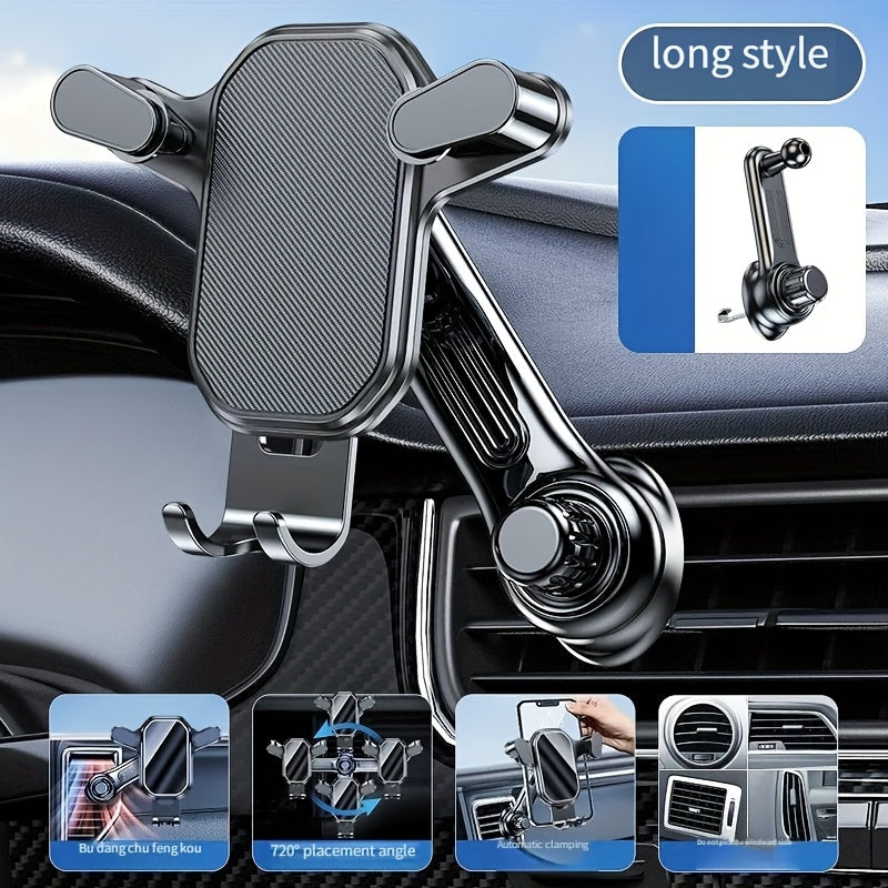 Upgraded Universal Car Phone Holder, ABS Material, 360° Rotating Breathable Handle, Suitable for All Vehicles, Stable & No-Shake Navigation Mount