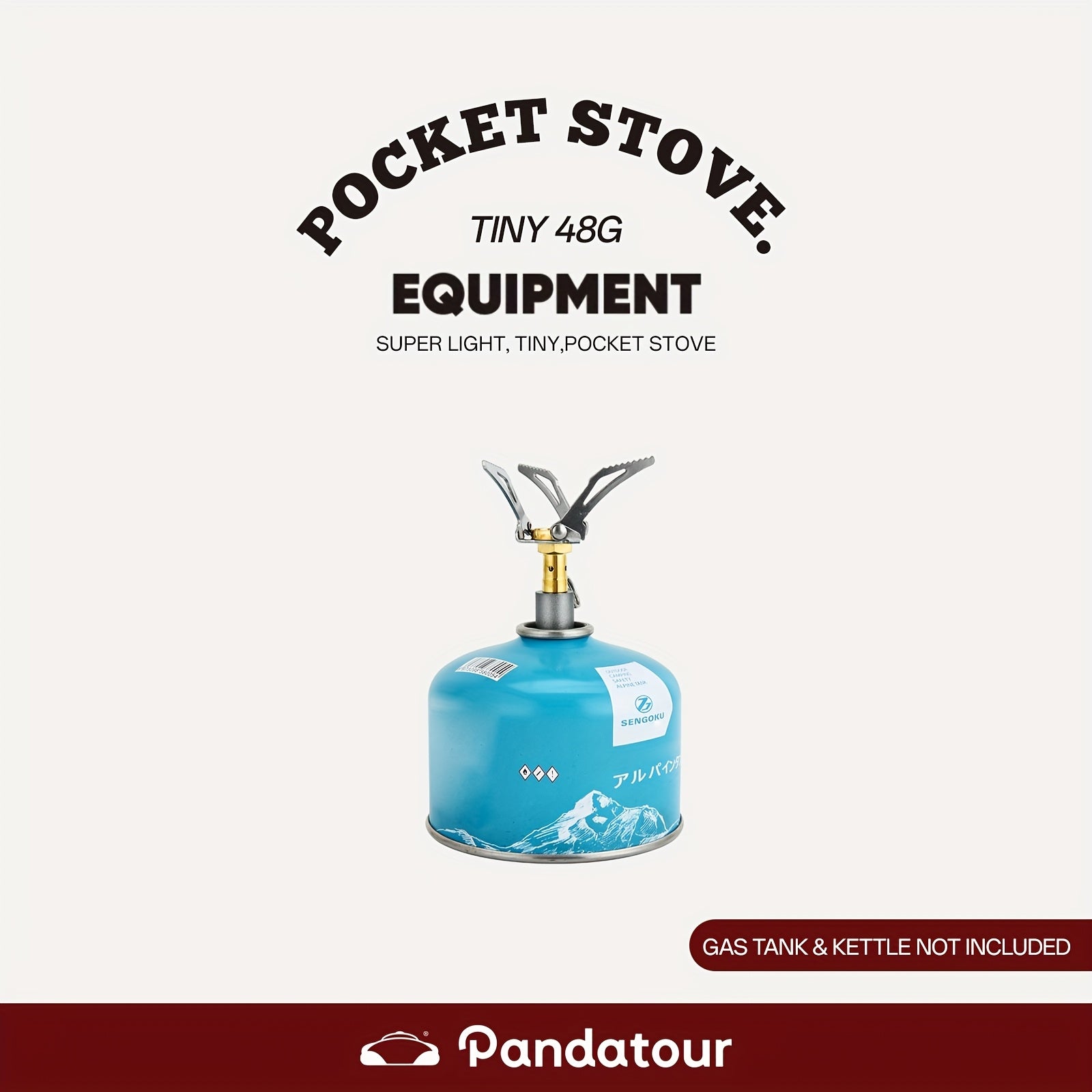 pandatour Pocket Stove - Outdoor Foldable Portable Camping Stove, Lightweight Compact Gas Stove with Ergonomic Handle, Easy Setup for Backpacking, Hiking, Picnic & Outdoor Cooking, Outdoor Cooking Stove | Foldable Camping Stove | Durable Metal Stove