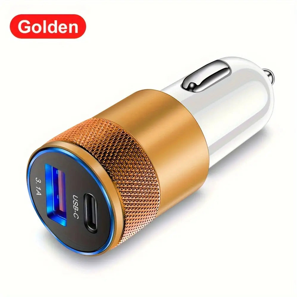 3.1A USB+PD Car Charger Type C Fast Charging Phone Adapter, Compatible with Xiaomi, Huawei PD Mobile Phone Charger Adapter