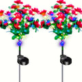 Garden 2-Pack LED Solar Flower Light, Latest Upgraded Flower Light with Larger, More Realistic Azalea Flowers, Waterproof IP65, Solar Outdoor Light, Suitable for Courtyard, Lawn, Pathway, Walkway Decoration