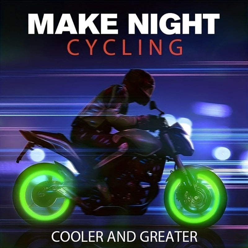 14-Pack Glow in the Dark Tire Valve Stem Caps Fluorescent Valve Core Covers, Car, E-Bike, Motorcycle, Bicycle, Truck Tire Ultra Bright Reflective Valve Core Caps, Colorful Bright Neon Tire Decoration, Night Riding Safety Accessory