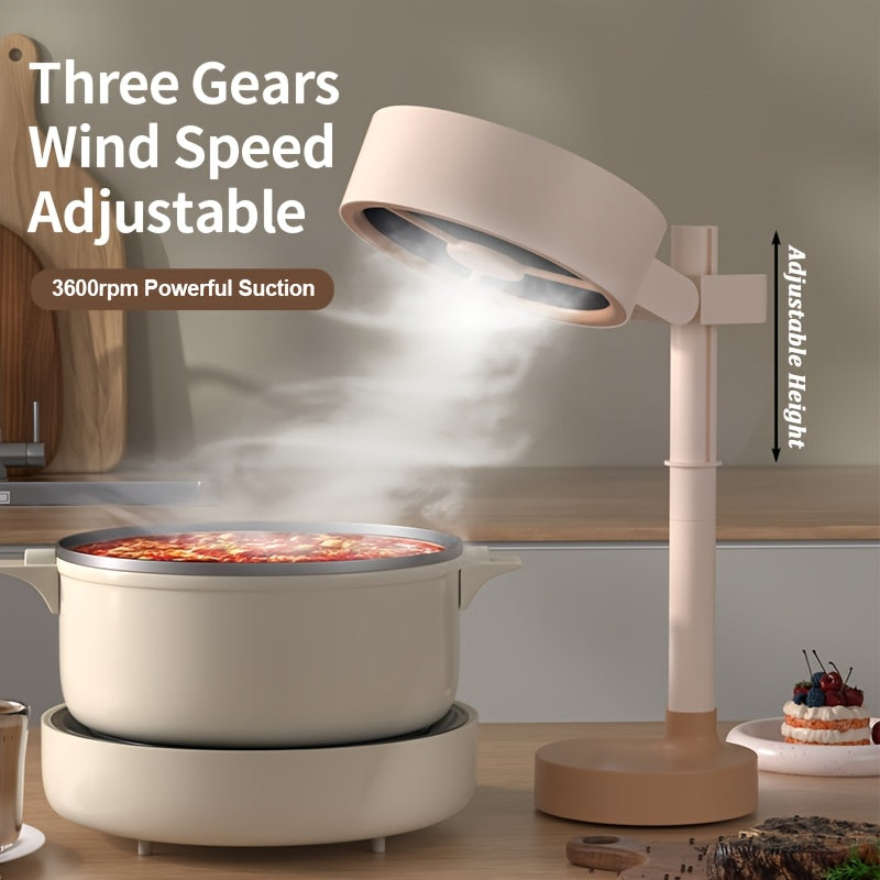 Mini Tabletop Range Hood – Portable 3-Speed Adjustable Exhaust Fan with Removable Oil-Absorbing Filter, Mini Kitchen Exhaust Fan for Indoor Hot Pot & BBQ