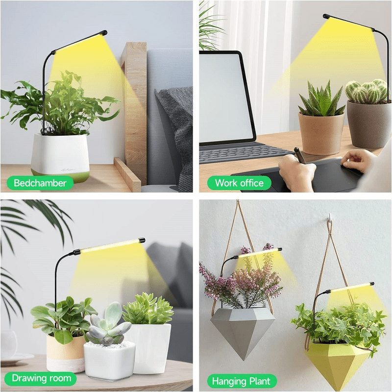 HOTU 6000K Plant Grow Light, USB Powered, Directly Plug into Potted Plants for Lighting, No Installation Required, Timer Function, Ideal for Indoor Gardens and Greenhouse Planting