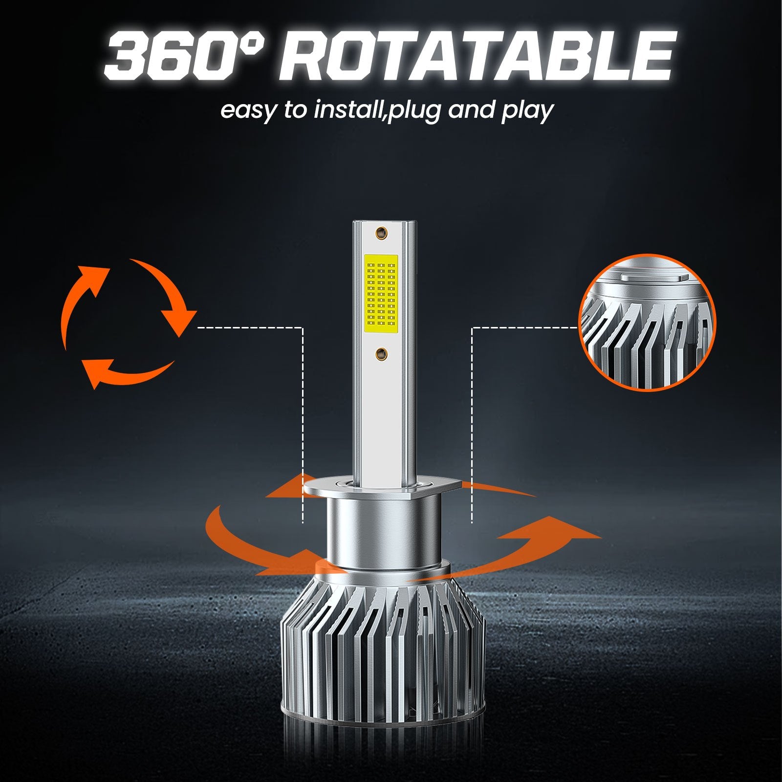 H1 TXBILMOO 2-Pack Combo LED Headlight Bulbs High/Low Beam Integrated High Brightness White Light 10000 Lumens