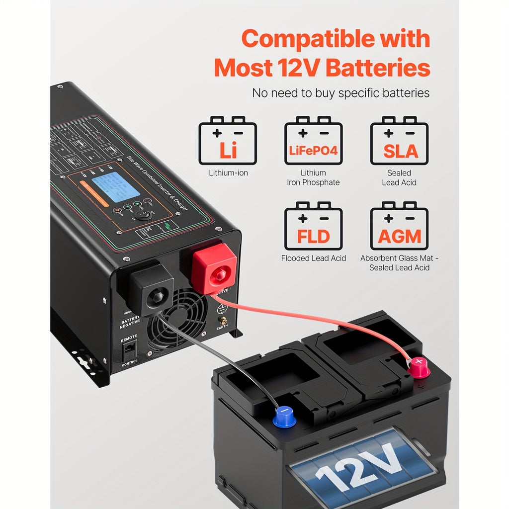 逆变器充电器 2000 W/3000 W 120V 12V/24V 110V 无插 S001 全区域可售