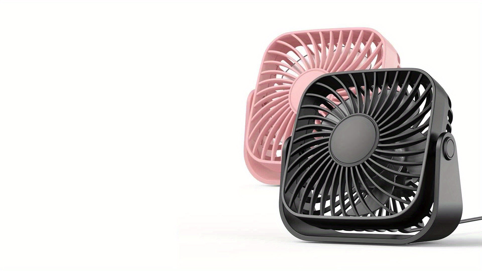 TOPK K52 Portable Mini USB Desktop Fan, High-Quality Brushless Motor, 4ft (1.2m) Cable, Ultra-Quiet & Strong Airflow, Stylish Personal Mini Desk Fan for Bedroom, Travel, Outdoor, Home, Office & Makeup