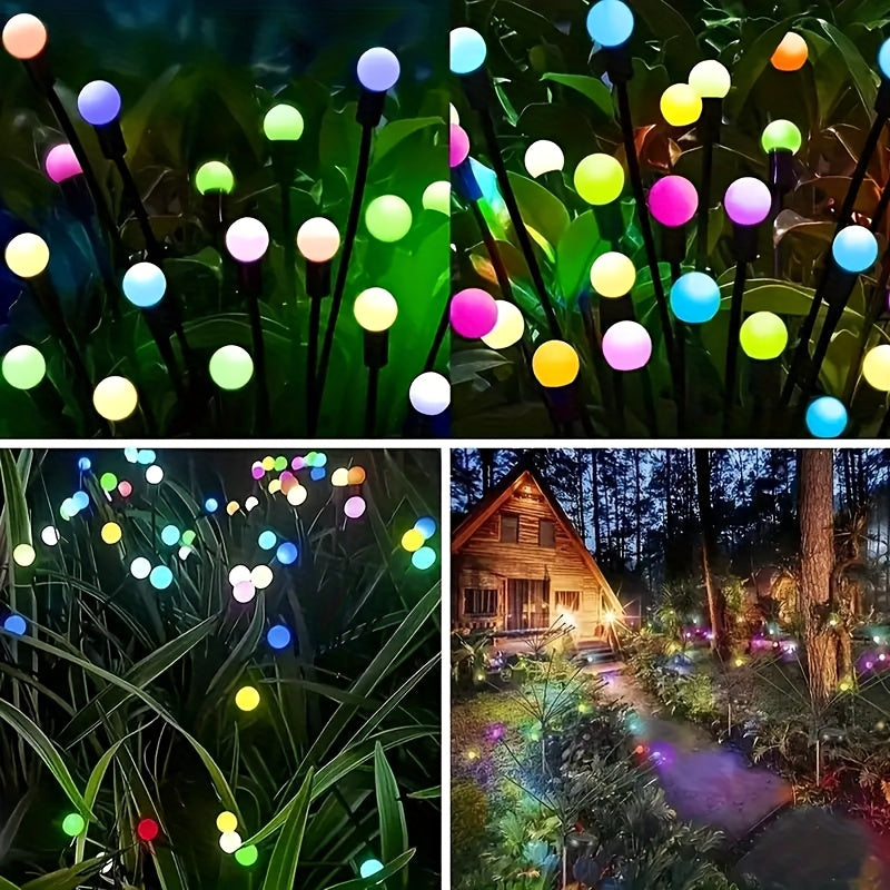 olar Firefly Light with 10/8/6 LEDs, IP54 Wind-Driven Lawn Light, Courtyard Garden Ground Light, Ambient Camping Light, Garden Decoration, Lawn Accent, Whimsical Lighting, Solar Light, Durable Plastic, LED Lawn Light, Wind Light