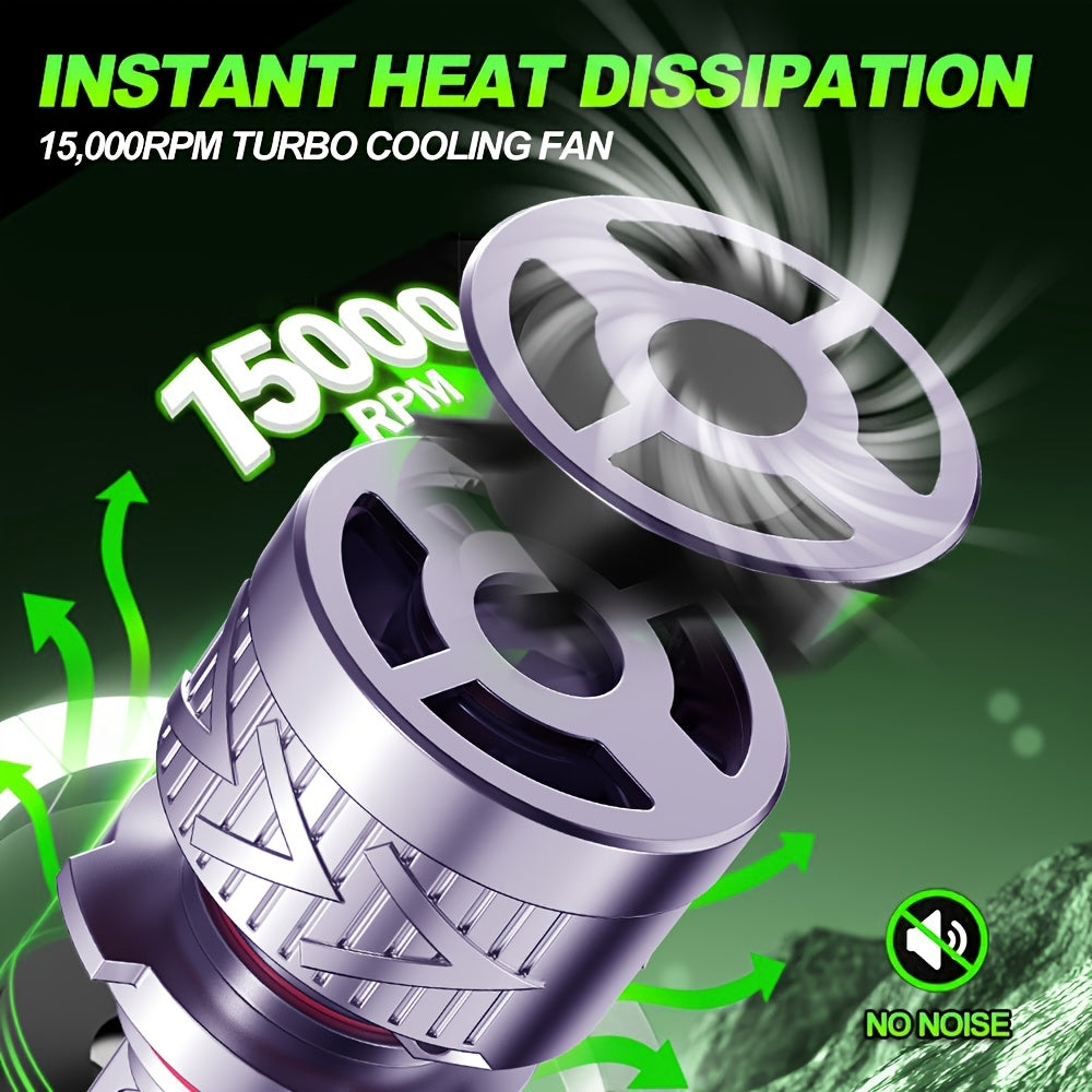 2-Pack LED Headlight Kit, Compatible with H11/H7/H4/H1, 9005/9006/9012 - 56000LM, 6500K Cool White Light, Turbo Fan Cooling and High Durability, Designed to Fit Most Vehicles, No Battery Needed
