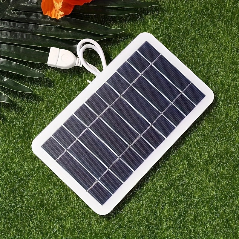 一款適合戶外旅行和露營的太陽能板充電器 - 使用太陽能供電，具有充電控制器，連接器：女性連接器轉換為男性 USB - 適合手機、手機充電器、手電筒、風扇、平板電腦