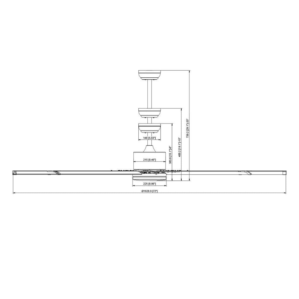 VEVOR 72/84 Inch Ceiling Fan with Light, 6-Speed Remote Control, Reversible Motor, Black