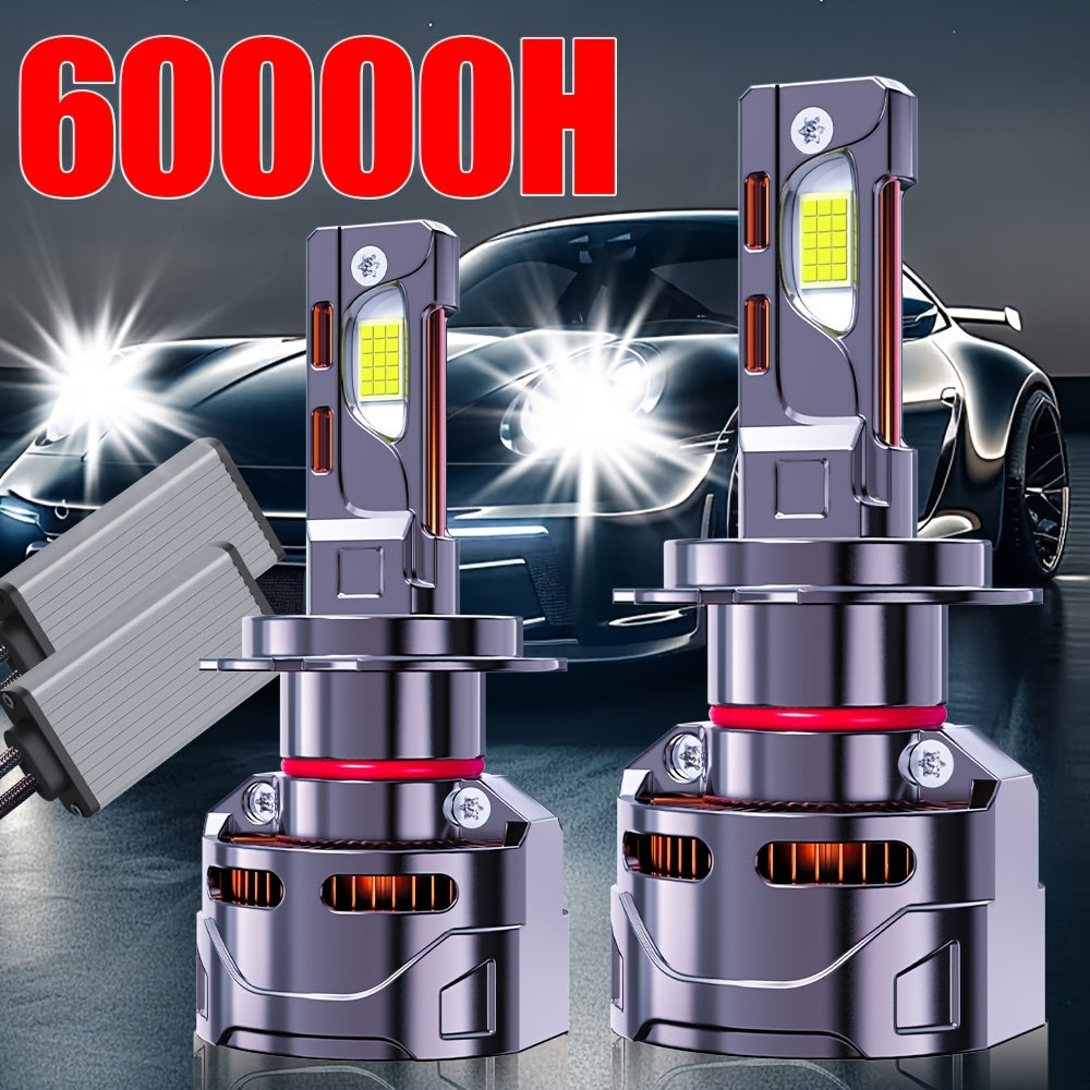 2-Pack Car LED Headlights H1, H4, 9003, HB2, H7, H18, H11, H9, H8 | 1000% Brighter, 330W High Power Bulbs, 60,000 LM, with External CANbus Driver, No Battery Included, Long-Lasting High Speed