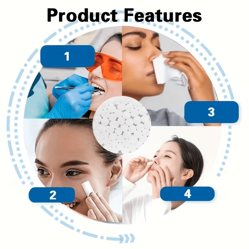 80pcs便携式止血棉，专为鼻腔使用设计，高吸收性，可缓解鼻塞和止血，适用于鼻塞和口腔护理，家用户外应急备用
