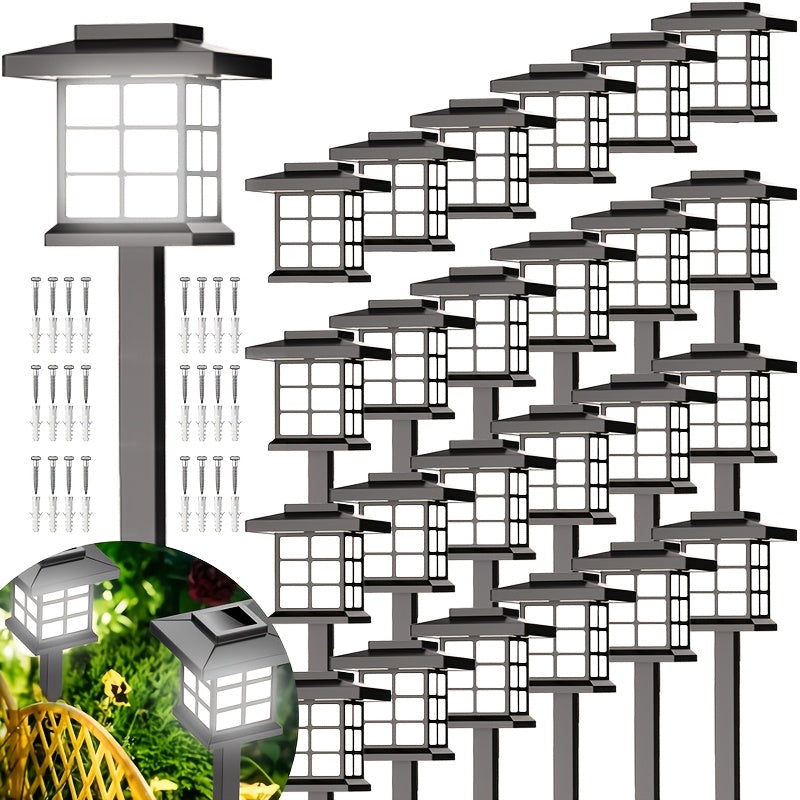 24/12/6 Pack LED High Quality Solar Lights, Suitable for Outdoor, Christmas Decoration, Illuminating Your Garden, Landscape, Pathway, Yard, Patio and Driveway Lighting (White/Warm/Color Light)