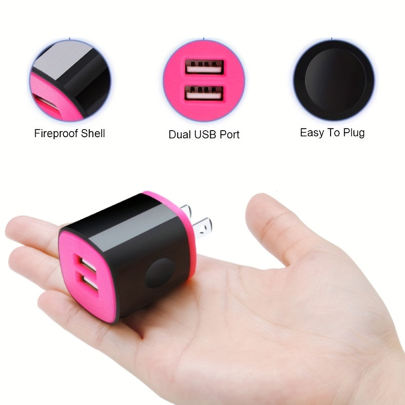 10W Fast Charger 5V/2.1A US Plug | 6ft USB A to USB C Nylon Braided Data Cable, Lightweight Design, 100V-240V Operating Voltage