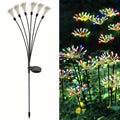 1/2 Piece Colorful 120LED Solar Fireworks Light Outdoor Courtyard Decoration, 8-Mode Sunset Dawn Light Garden Path Light, Solar Starburst Light Suitable for Patio Balcony Decoration