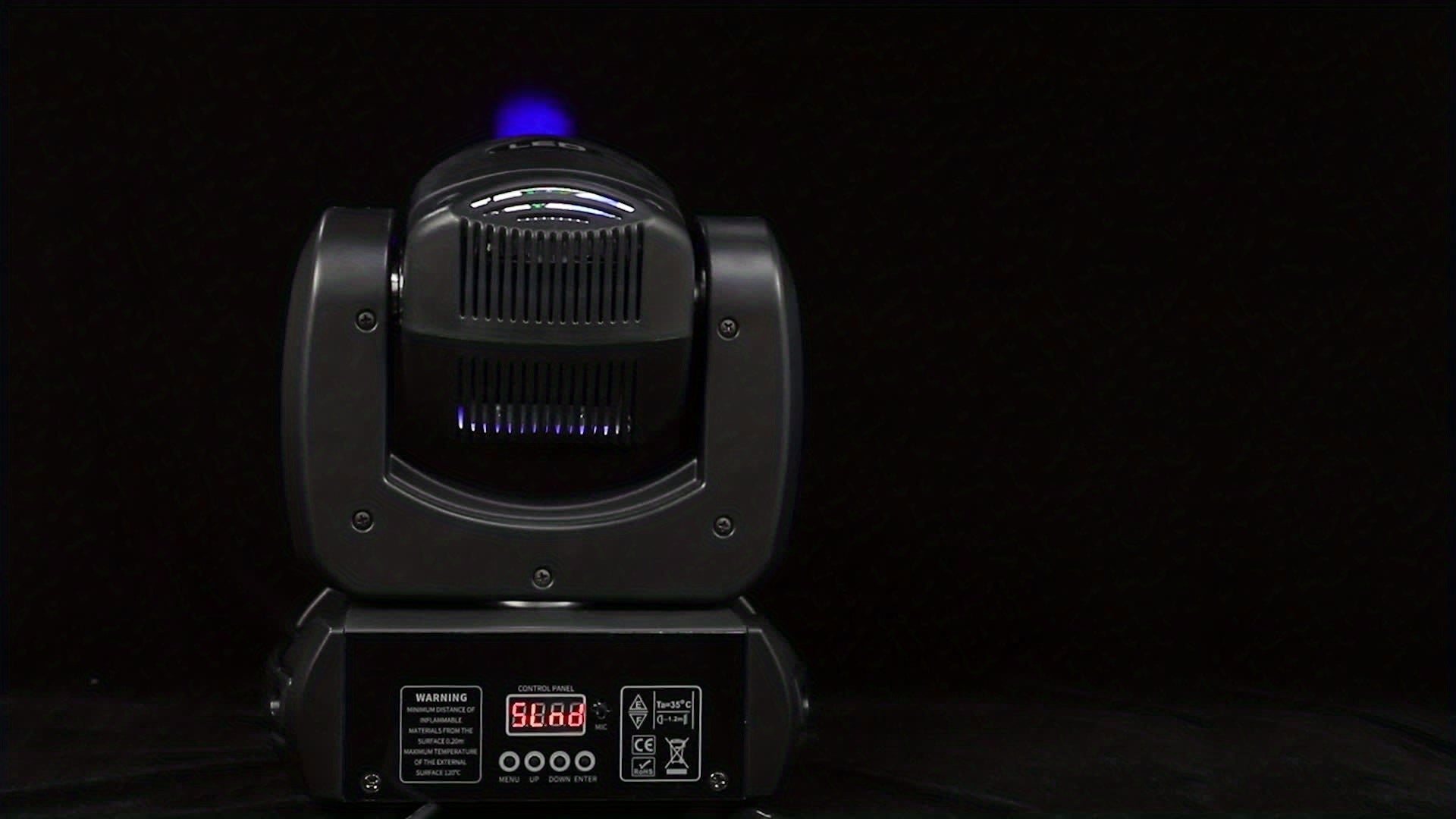 120W moving head DJ light with rotating Gobos (8-facet prism), 7 colors plus on/off white LED beam light, activated by sound and DMX control, for stage lighting, weddings, Halloween, Christmas, churches, live performances