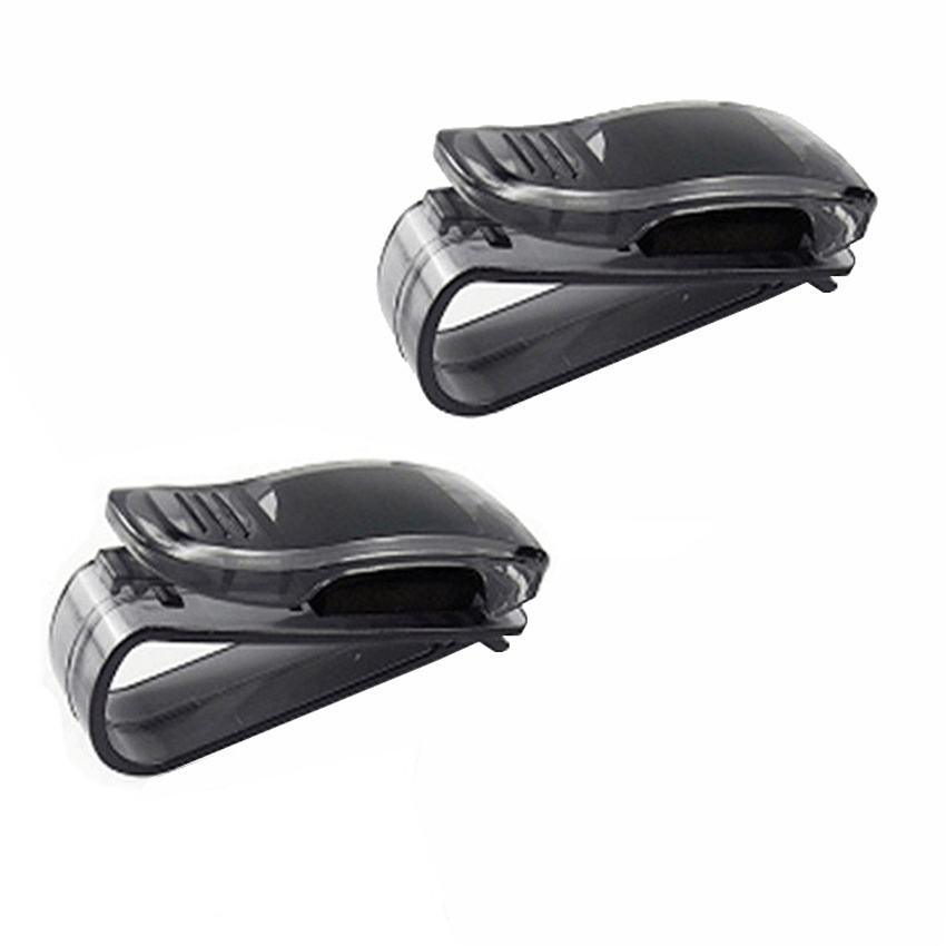 2pcs Universal Car Sun Visor Sunglasses & Ticket Card Clip Storage Organizer – Vehicle Auto Accessory