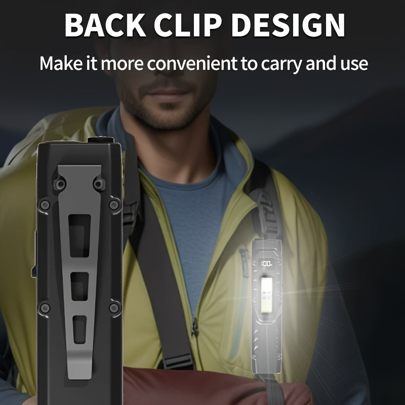 Ultra-Slim Multi-Mode High-Brightness Dual-Source LED Work Light, 9 Lighting Modes, Built-In Large Capacity Battery & Type-C Charging Port, Pen Clip + Slim Portable Design, Ideal for Work Lighting, Outdoor Use