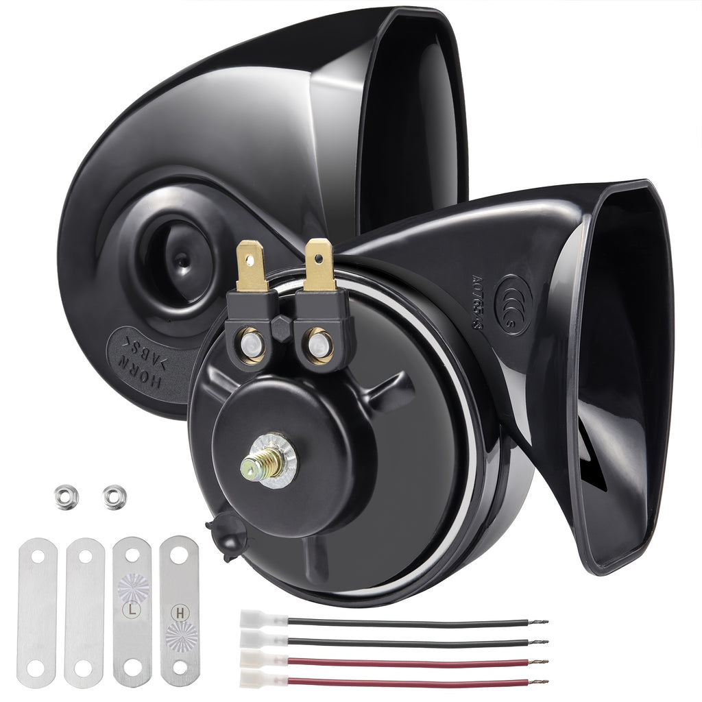 2 Car Alarms, 120dB Loudness, External Accessory Horn for Off-Road 12V Vehicles, High Tone Horn with ABS Engineering Plastic Shell, with Screw Bracket and Wire Clip, 4S Repair Part Installation