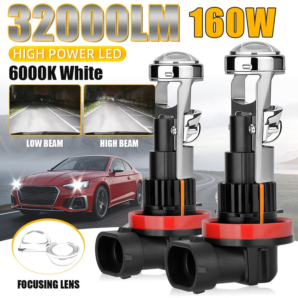 2026 Newest Car H4 H7 LED Headlight Bulbs 9005/HB3 H11 High/Low Beam Dual-Use CSP Chip Bulbs 160W High Power 6000K Bright White Light High Stability Long Life for Motor Vehicles 2-Pack