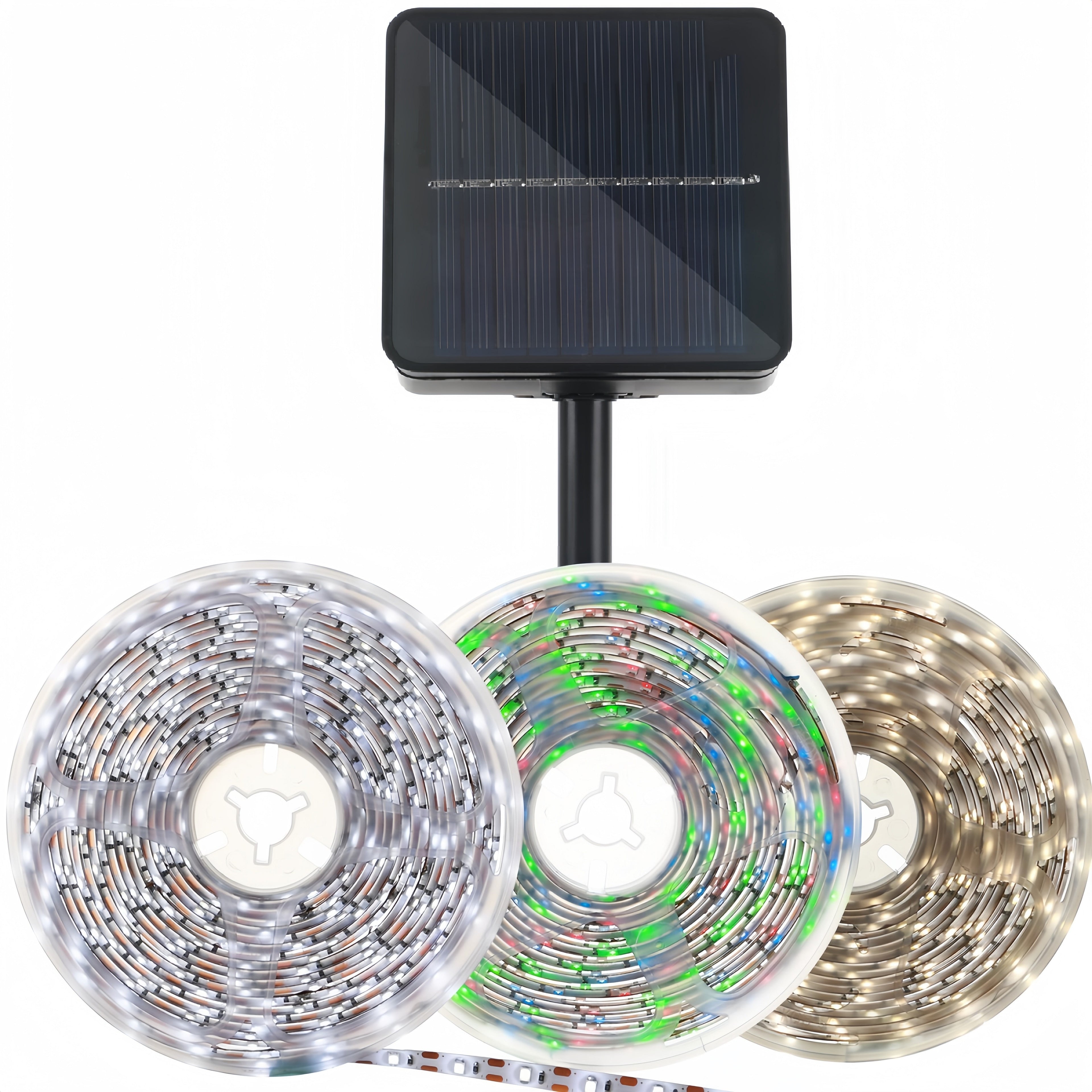 露营户外太阳能灯条遥控，300 LED/16.4英尺，灯条楼梯台阶灯户外，8照明模式自动开/关灯条圣诞凉亭雨棚游泳池楼梯门廊鸡笼
