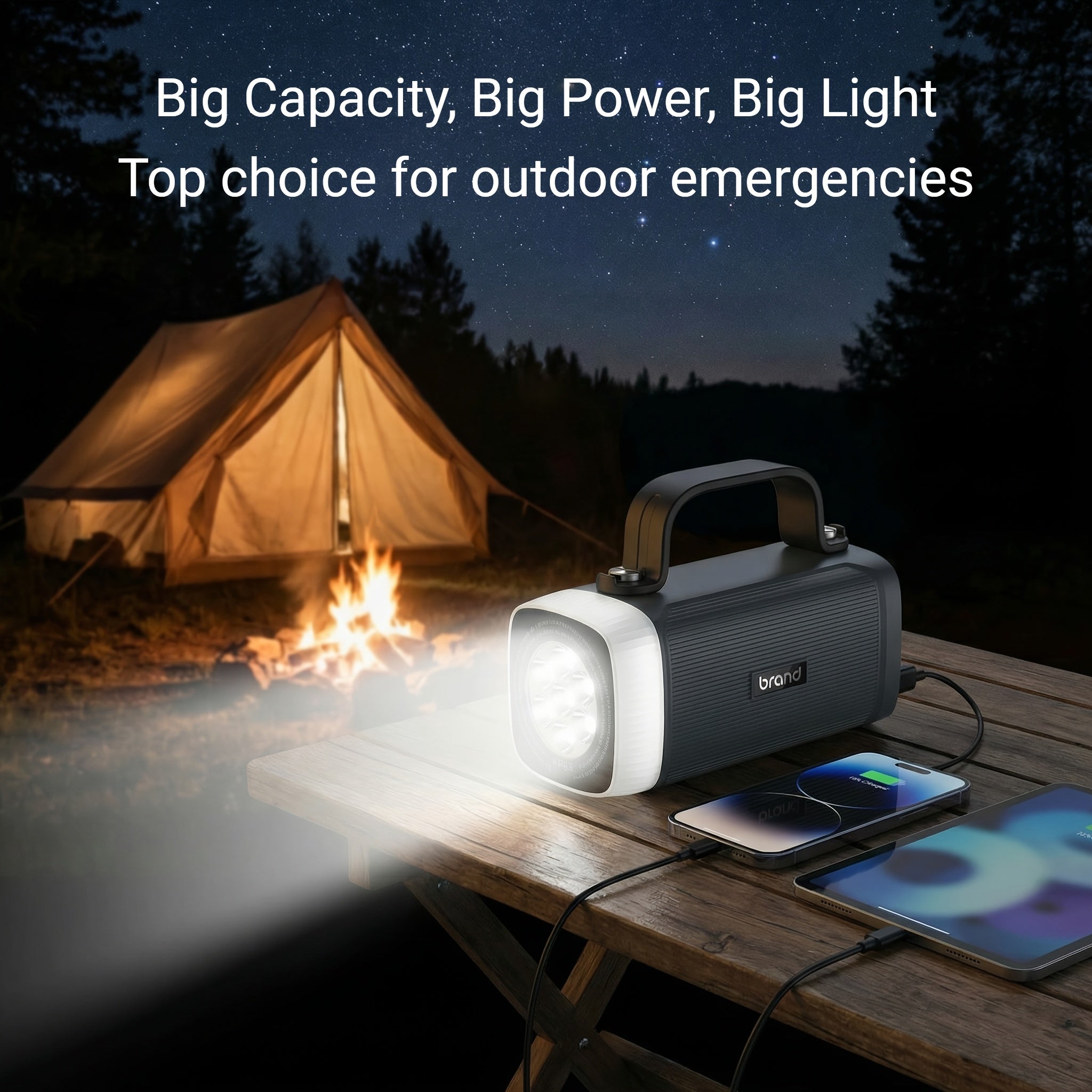 60000Mah Portable Charger, 100W Portable Outdoor Power Station, with Smart Digital Display And Flashlight Lighting, Home Backup Power Supply for Travel And Camping